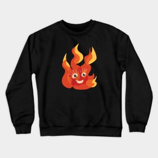 Happy Burning Fire Flame Crewneck Sweatshirt